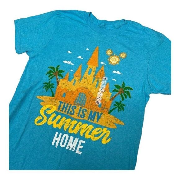 Disney Other - Disney‎ Parks S Summer Home Castle T-Shirt Ears Colorful World Logo Fun Vacation